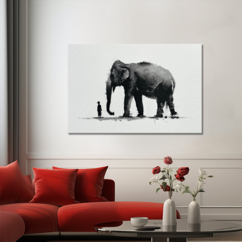 Junge mit Elefant II