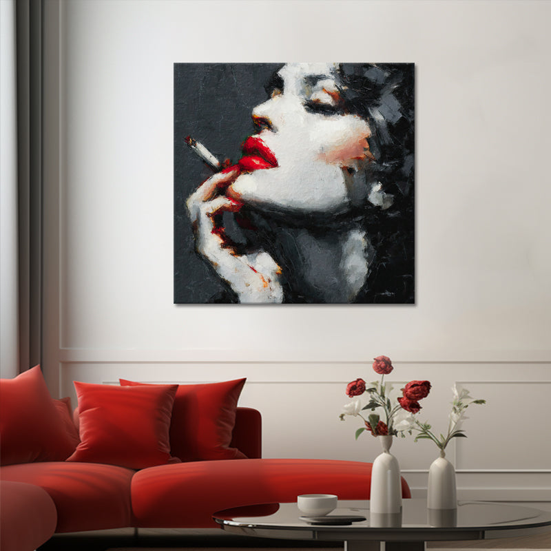 Frau mit roten Lippen Kunst