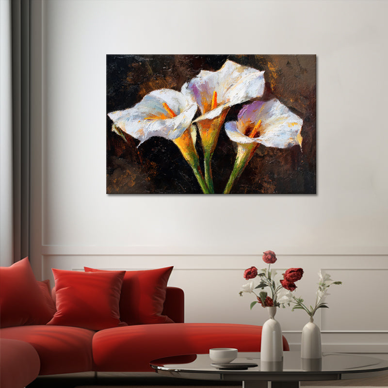 Drei warme Calla-Lilien