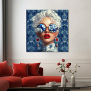 Modieuze vrouw schilderij I