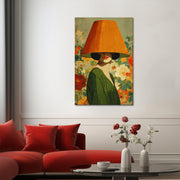 Frau mit Lampenschirm Kunst