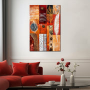 Abstract met strepen en veren
