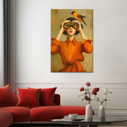 Stilvolle orangefarbene Frauenkunst