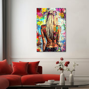 Vrouw in popart stijl