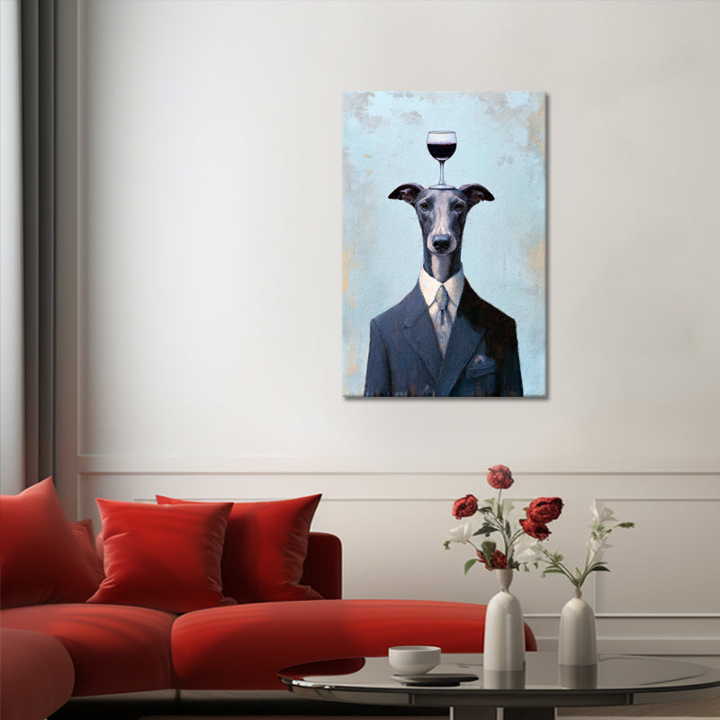 Hund mit Wein