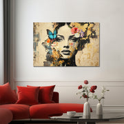 Vrouw-bloemen stijl