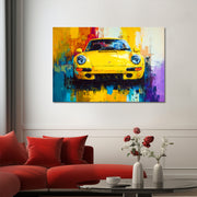 Porsche geel schilderij