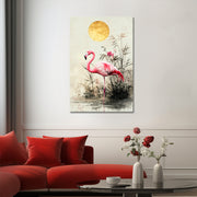Een roze flamingo