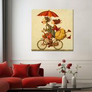 Schilderij Koppel op fiets
