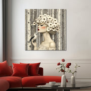 Vrouw met bloemen en vogels II