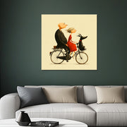 Koppel met hond op fiets III
