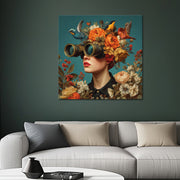 Frau - Vögel - Blumen - Kunst