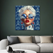Modieuze vrouw schilderij I