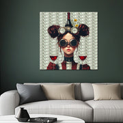Modische Frau mit Wein