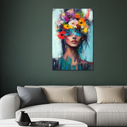 Frau mit Blumen im Haar