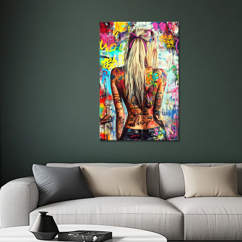 Vrouw in popart stijl