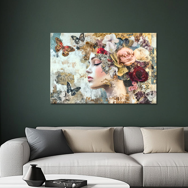 Vrouw, Vlinders & Bloemen