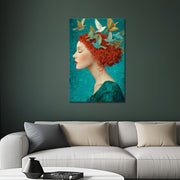 Dromerig vrouw kunstwerk