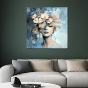 Dame mit Blumenschmuck