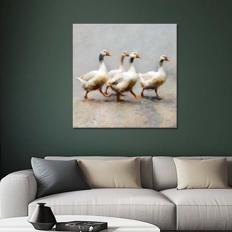 Vier Gänse Kunstwerk