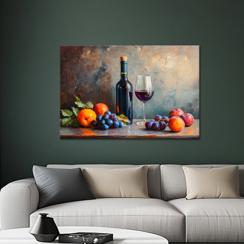 Gemälde Wein & Früchte II
