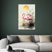 Een roze flamingo