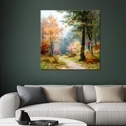 Farbenfroher Waldweg im Herbststil II