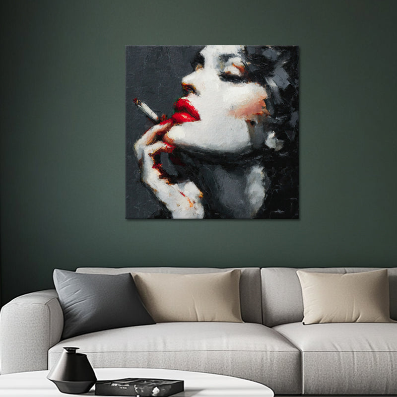 Frau mit roten Lippen Kunst