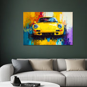 Porsche geel schilderij