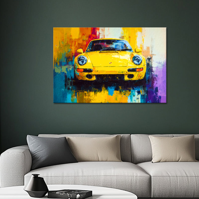 Porsche geel schilderij