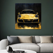 Gouden porsche schilderij