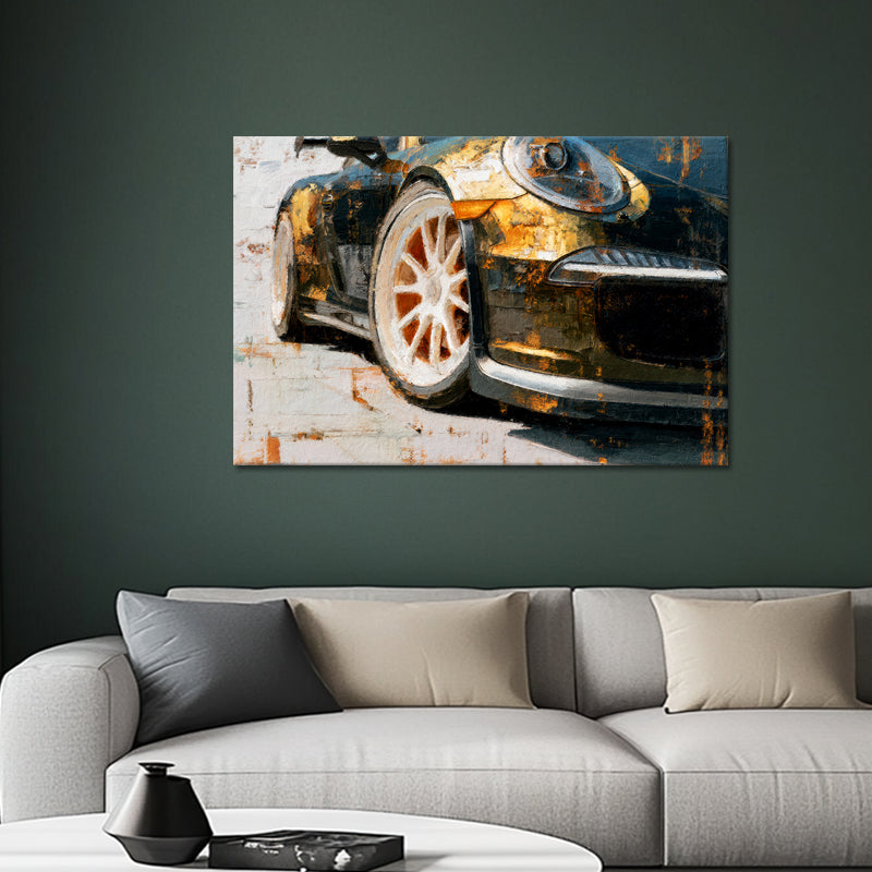 Schwarzer und goldener Porsche