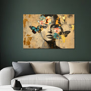 Vrouw Bloemen Vlinders