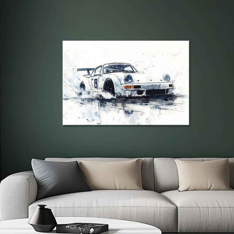 Zwart wit Porsche