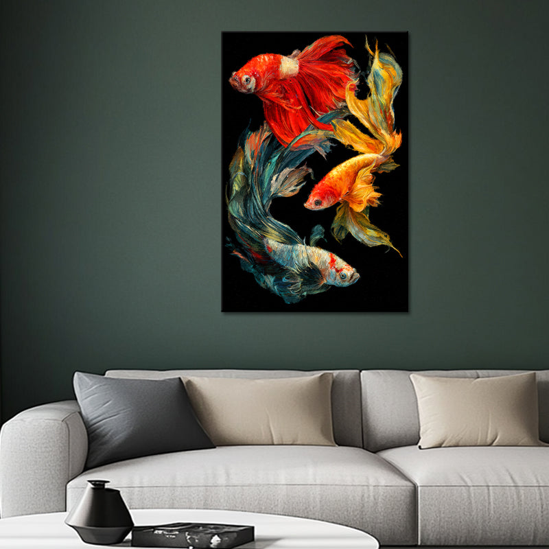 Schilderij drie vissen