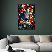 Zebra mit Blumen