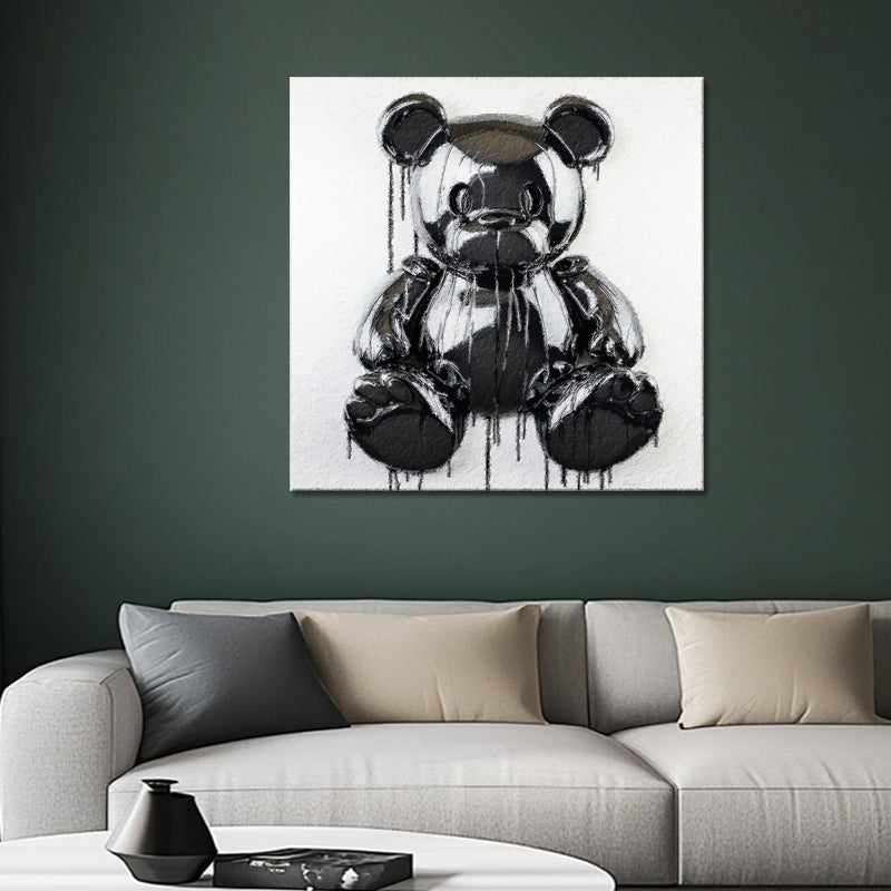 Teddybär in Schwarz-Weiß