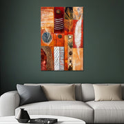 Abstract met strepen en veren