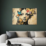 Vrouw-bloemen stijl