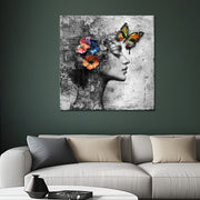 Vrouw vlinders schilderij I