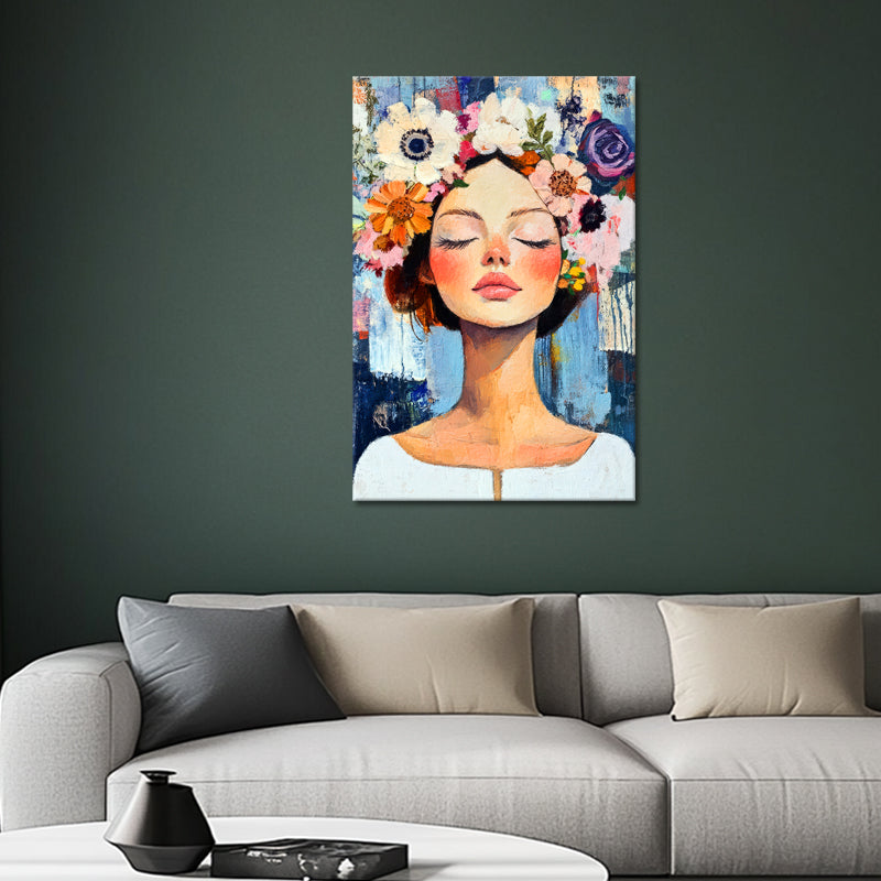Frau mit schönen Blumen