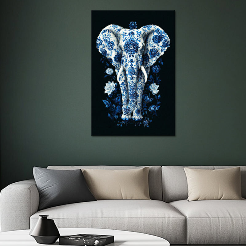 Elefant in Delfter Blau