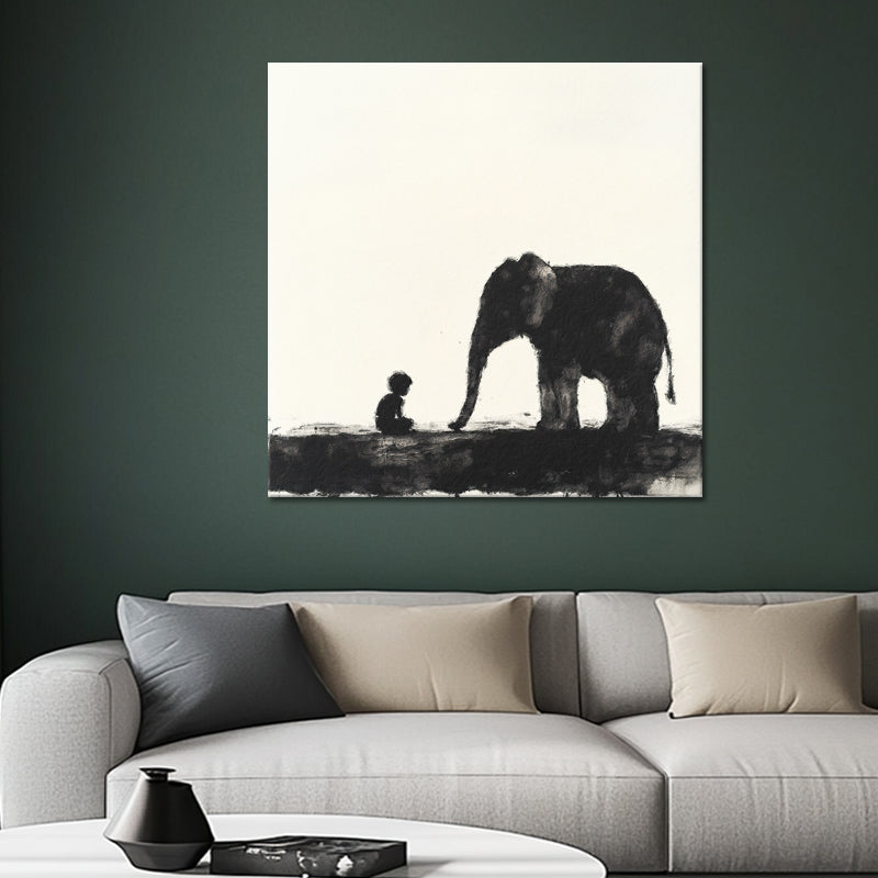 Junge mit Elefant