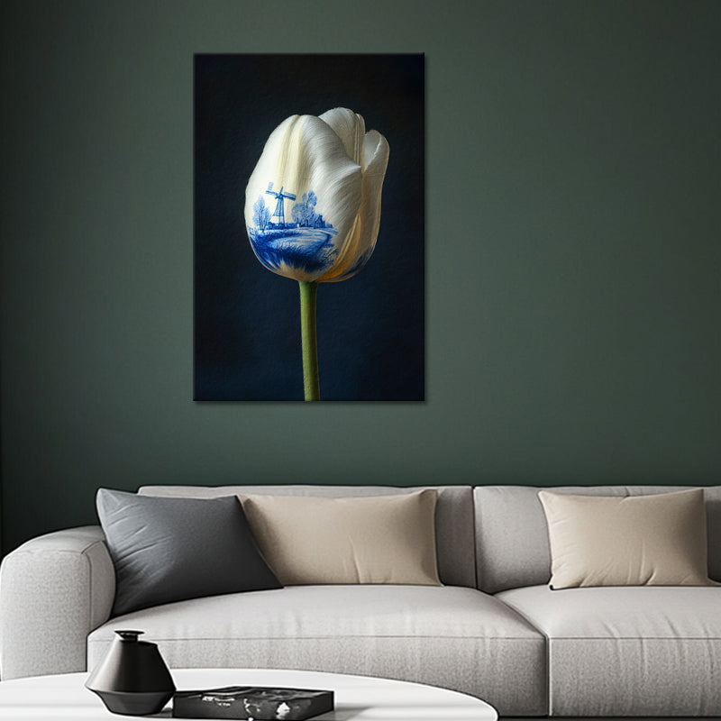 Eine Tulpe im Delfter Stil