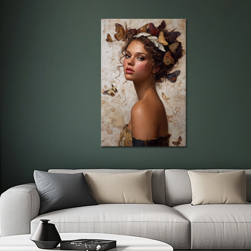 Portret met vlinders
