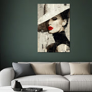 Mixed-Media Frau mit Hut I
