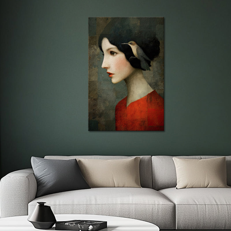 Vrouw Kolibrie Kunstwerk