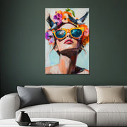 Schilderij Vrouw met vogels