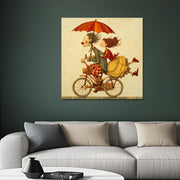 Schilderij Koppel op fiets