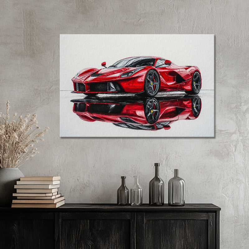 Schilderij Ferrari rood